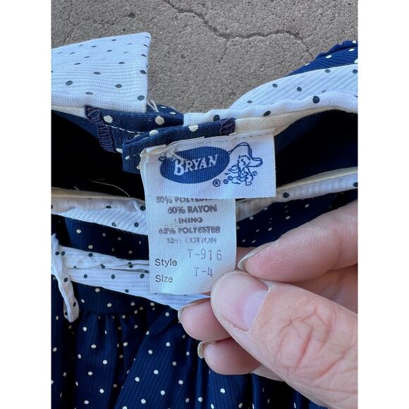 Vintage Bryan polka dot ruffle toddler dress size 4T - Picture 3 of 4